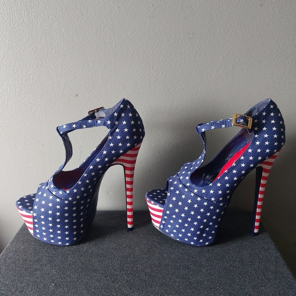 Alba American Flag Stiletto heels Size 6.5 - Picture 2 of 9